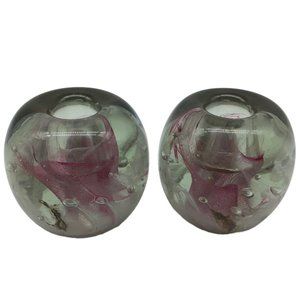 K G Kerry Glass Hand Crafted Solid Glass Ball Candle Holders